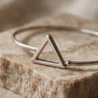 Minimal Triangle Open Bangle Bracelet