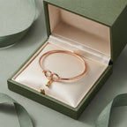 Rose Gold Interlocking Infinity Drop Cuff Bracelet