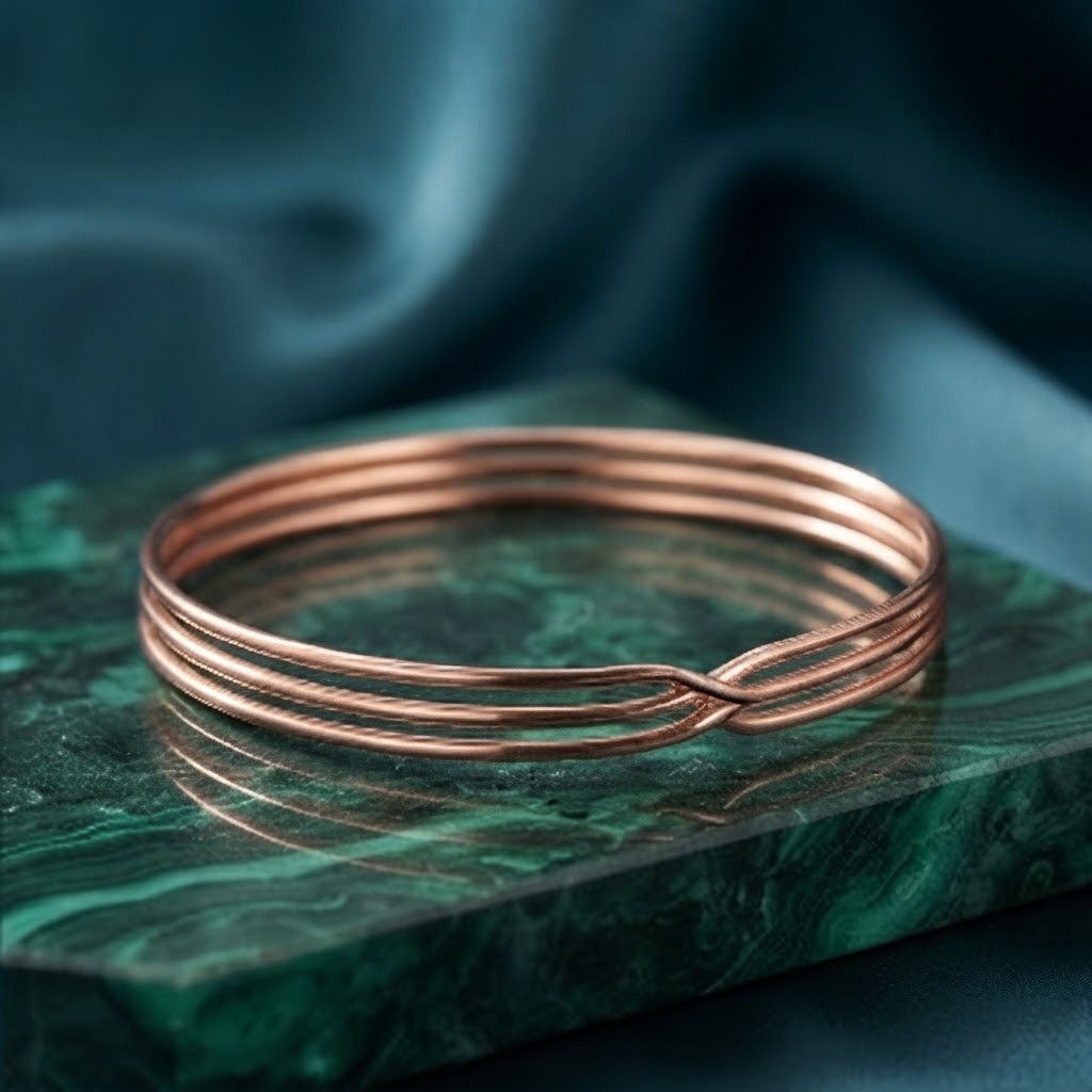 Rose Gold Infinity Twist Cuff Bracelet