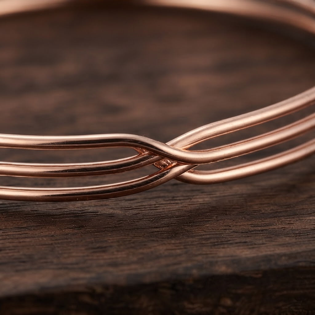 Rose Gold Infinity Twist Cuff Bracelet