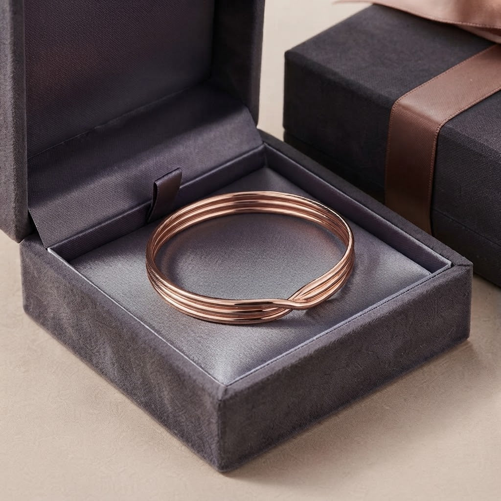 Rose Gold Infinity Twist Cuff Bracelet