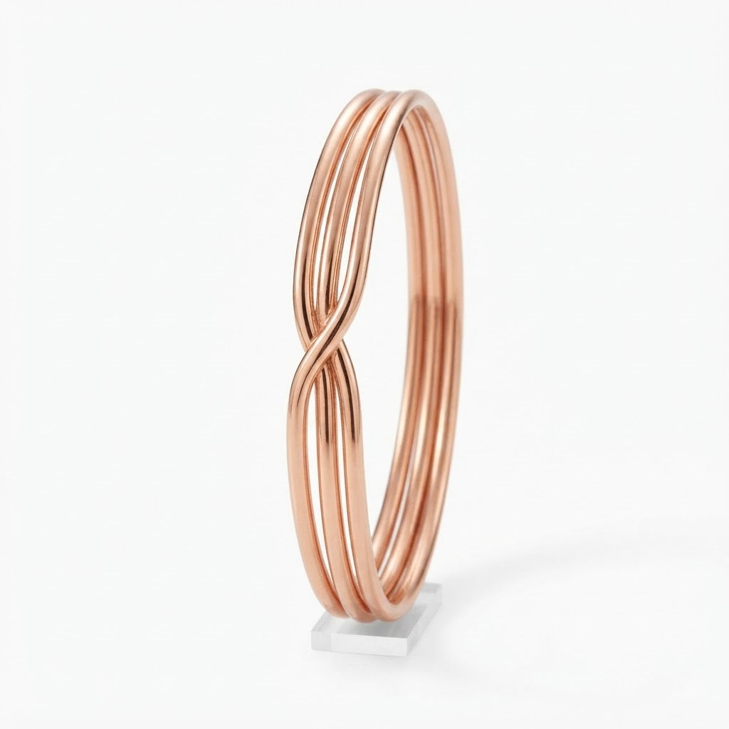 Rose Gold Infinity Twist Cuff Bracelet
