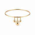Gold Teardrop Charm Bangle Bracelet