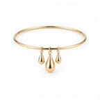 Gold Teardrop Charm Bangle Bracelet