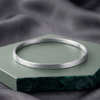 Silver Minimalist Slim Bangle Bracelet