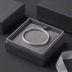 Silver Minimalist Slim Bangle Bracelet