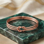Rose Gold Triple Layer Knot Bangle Bracelet