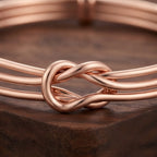 Rose Gold Triple Layer Knot Bangle Bracelet