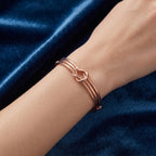Rose Gold Triple Layer Knot Bangle Bracelet
