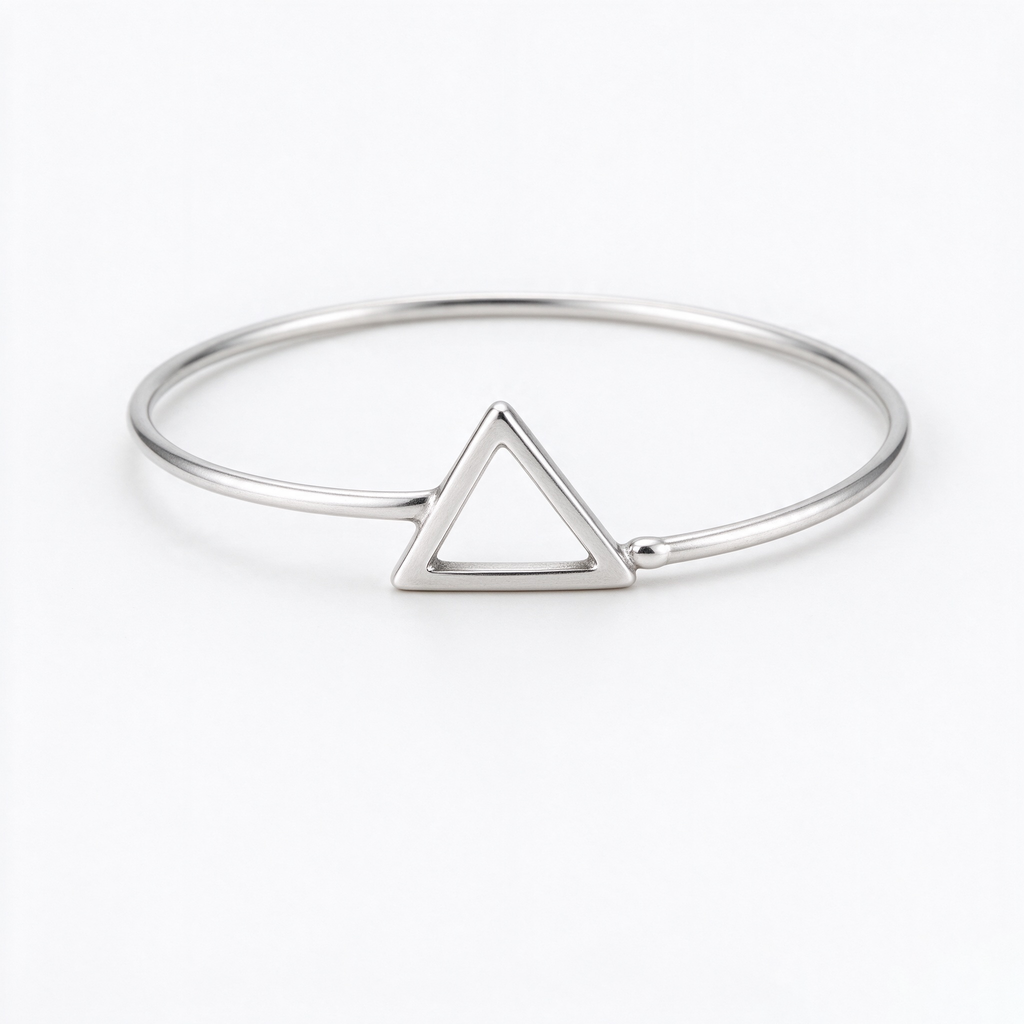 Minimal Triangle Open Bangle Bracelet