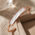 Mother of Pearl Minimalist Open Cuff Bracelet