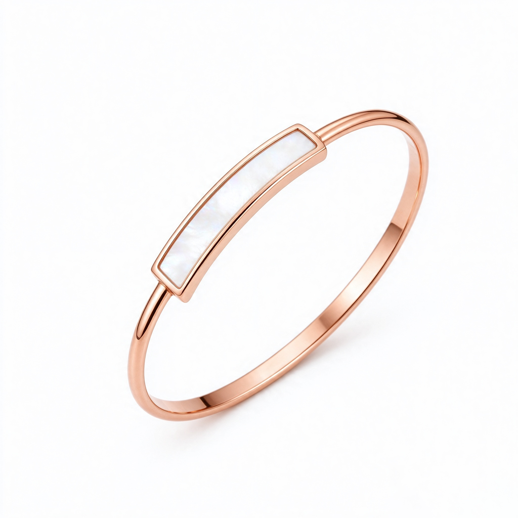 Mother of Pearl Minimalist Open Cuff Bracelet