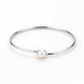 Minimal Pearl Accent Cuff Bracelet