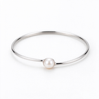 Minimal Pearl Accent Cuff Bracelet