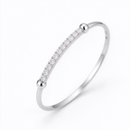 Classic Diamond Accent Minimalist Cuff Bracelet