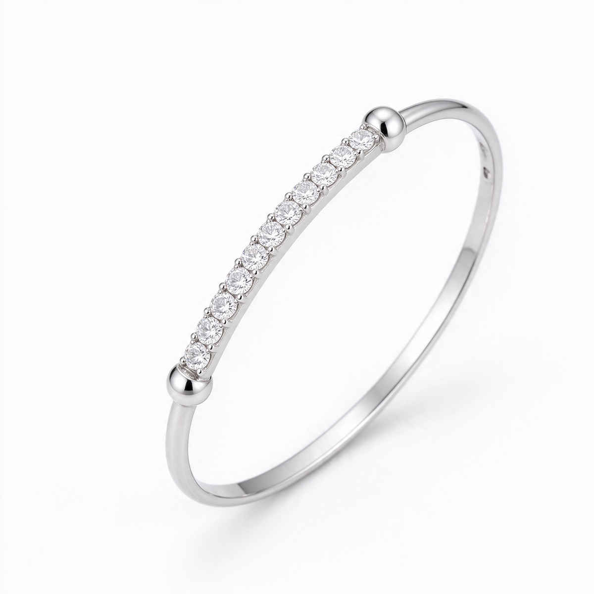 Classic Diamond Accent Minimalist Cuff Bracelet