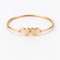 Double Heart Love Symbol Cuff Bracelet