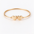Double Heart Love Symbol Cuff Bracelet