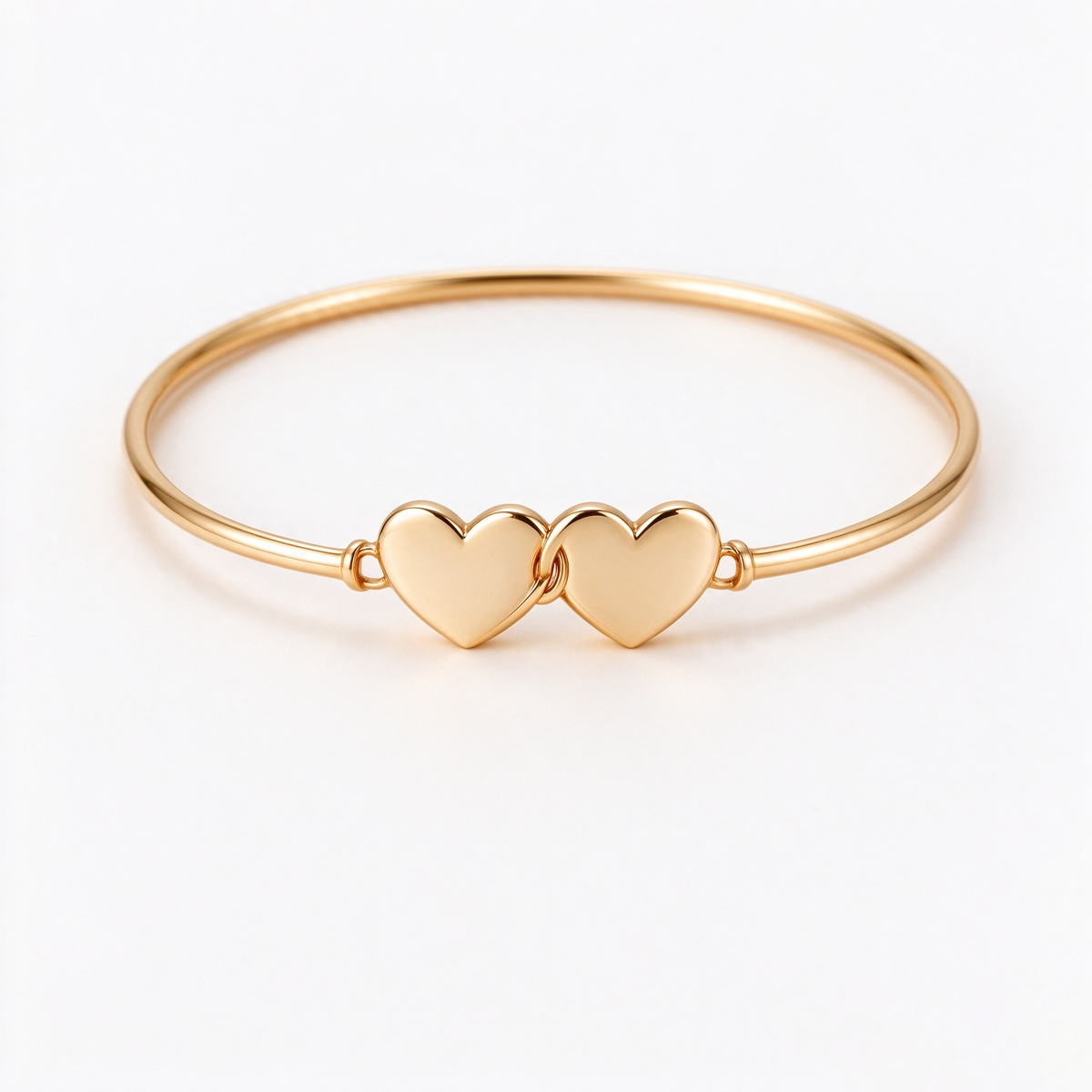Double Heart Love Symbol Cuff Bracelet