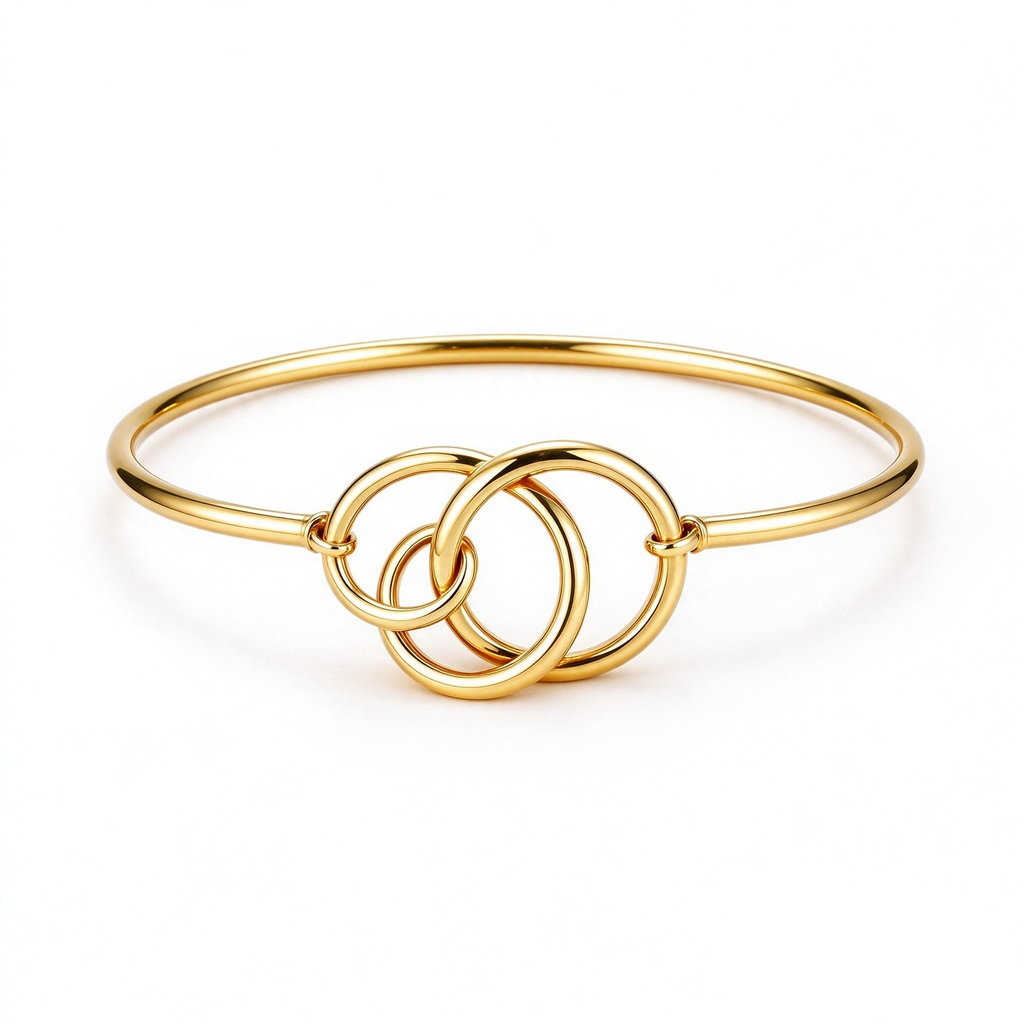 Interlocking Circle Minimalist Cuff Bracelet