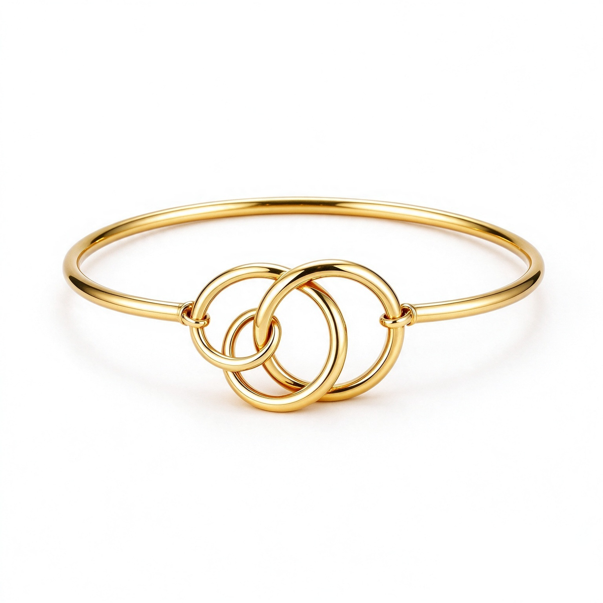 Interlocking Circle Minimalist Cuff Bracelet