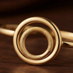 Golden Interlocking Circle Statement Cuff Bracelet