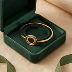 Golden Interlocking Circle Statement Cuff Bracelet